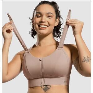 VFUS High Impact Sports Bras for Women Adjustable Zip Front Plus Workout Bra